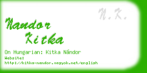 nandor kitka business card